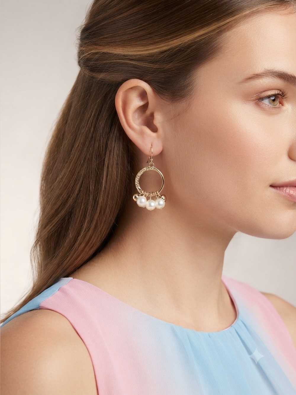 Jules B Gold Tone Pearl Dangle Earrings